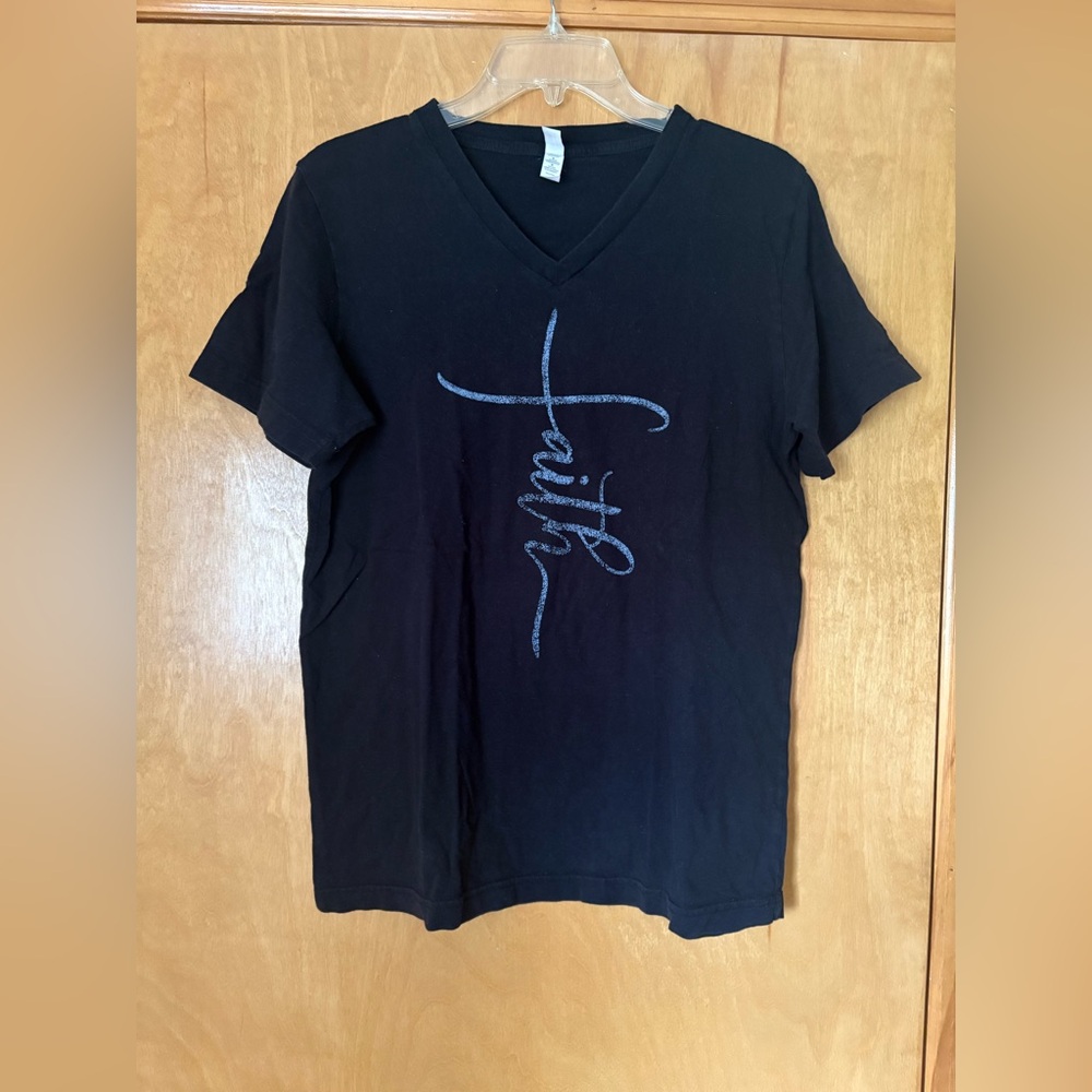 Faith Black V-Neck Top